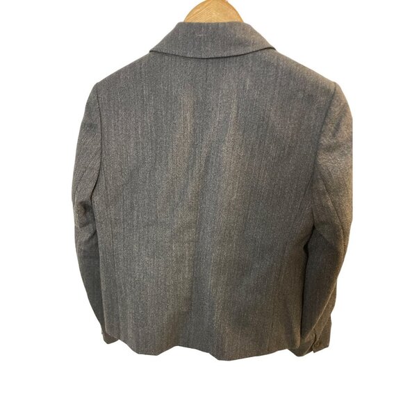 Talbots Gray Wool Button Front Short Blazer Jacket Sz 4P - Picture 2 of 8